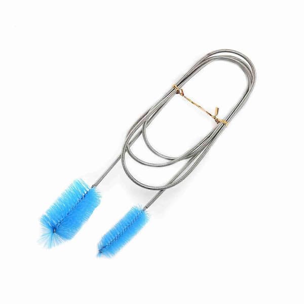 Flexible Cleaning Brush Double Tube Brush Pipe Aquarium Spring Cleaning Tool (Blue)