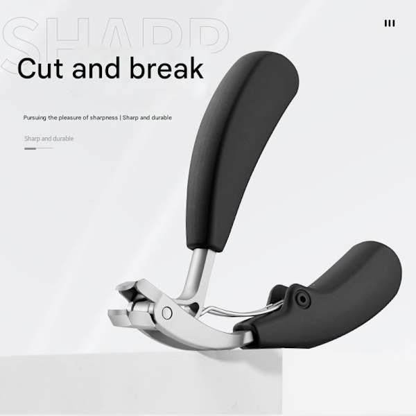Sherum Clipmaster Pro, Ergonomisk Vinklet Negleklipper til Seniorer - WELLNGS Helt Sort Three piece set
