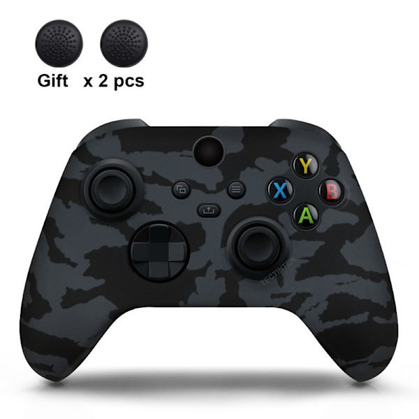Xbox Series-kontroll Silikonöverdrag Series S/X-kontroll Skyddande överdrag med knapplock Camouflage Black