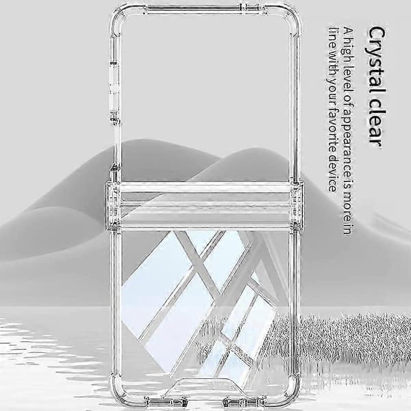 For Samsung Galaxy Z Flip7 5G Airbag Hinge Full Protection Case Shockproof Shell with Screen Protector Transparent Transparent