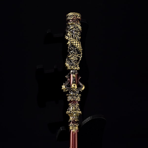 Black Myth Wukong - omkring 35CM Qi Tian Da Sheng Ruyi Golden Band Cudgel Fuld Metal Håndværk Ornament Modeller