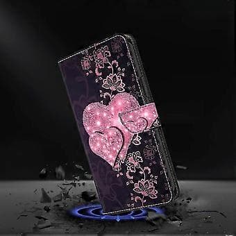 Magnetic Case for Samsung Galaxy A35 5G with 3D Pattern Print Leather (Laced Hearts)