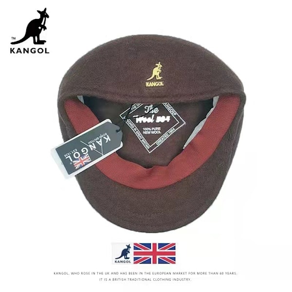 Kangol 504 Flat Cap Herrar Kvinnor Casual Basker Hatt Vinter Newsboy Caps För Herrar Kvinnor brun L（58-60cm）