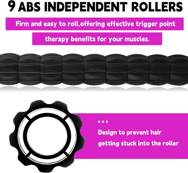 Muscle Roller, Professional Quality Massage Tool for Lymphatic Drainage and Deep Tissue Therapy, Handheld Recovery System for At