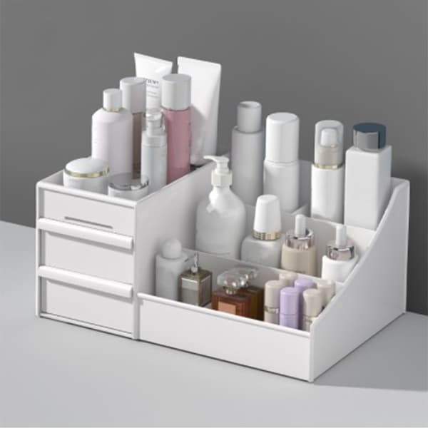 Large Makeup Storage with Drawers for Dressing Table Cosmetic Storage White