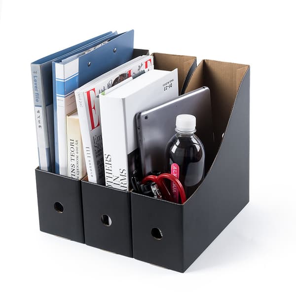 5-pack A4 magazine holders in sturdy cardboard Black 9cm