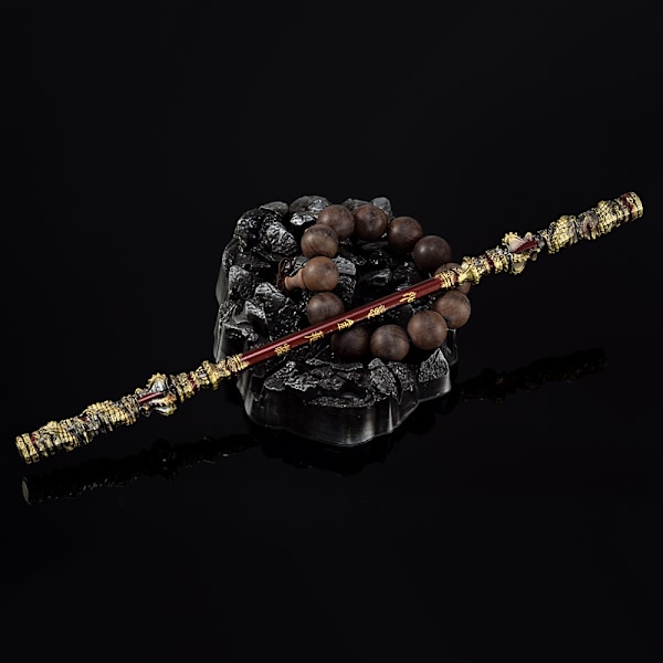 Black Myth Wukong - Rundt 35CM Qi Tian Da Sheng Ruyi Golden Band Cudgel Full Metal Crafts Ornament Modeller