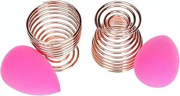 Sponge Blender Holder, (2-pack Rose Gold) Makeup Sponge Drying Rack Storage Egg Powder Puff Display Stand