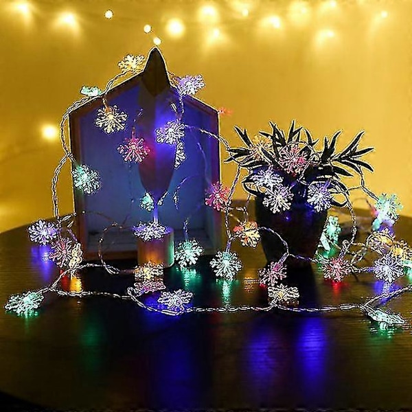 Snöflinga LED Lys Kæde Guirlande Glædelig Juledekoration Til Hjemmet Julemandsgaver Navidad 2023 Godt Nytår 2024