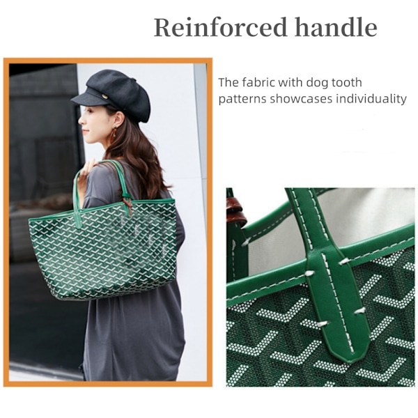 Hundetooth taske stor kapacitet håndtaske mor taske håndtaske gave kvinder Grön S