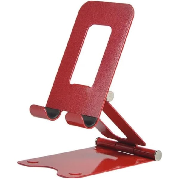 Legering Dubbel Vikbar Mobiltelefon Skrivbord | Bordshållare med justerbart stativ Lazy Bracket för iPhone, Samsung, Android, surfplattor, iPad (röd)