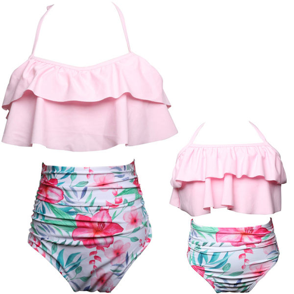 Kvinder, Piger Todelt Flæse Høj Talje Bikini Badedragt D XL