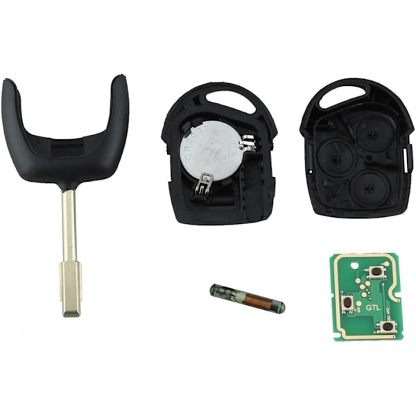 ePathChina 433 Mhz 3-knapps fjärrkontrollnyckel med 60-chip Passar för Ford Mondeo/Fiesta/Focus/KA/Transit/K2 2002-2012 433Mhz with 4D63 chip