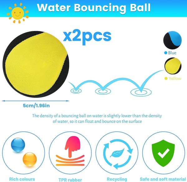 Vattenboll Poolspel 2-pack Vattenstudsboll Studsande Strandboll Vattenstudsboll Lämplig för Barn Tonåringar Vuxna