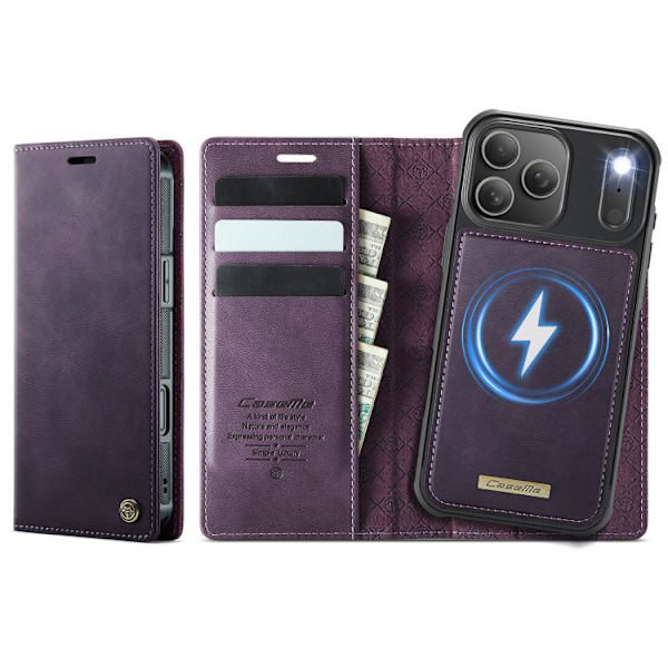 iPhone 17 Pro Case Leather Case with MagSafe and RFID Blocking, Detachable Wallet
