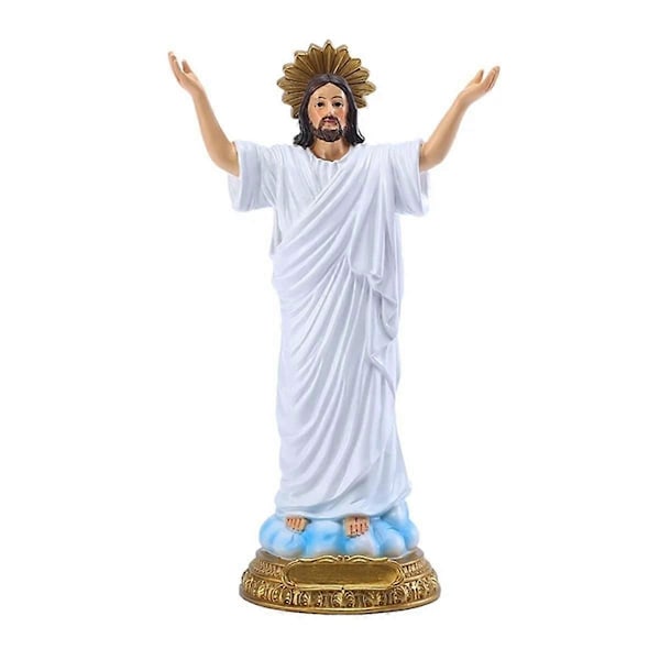 22,5 cm Høy Jesus Statue Hellig Gjenfødelse Figur Resin Skulptur Påskepynt