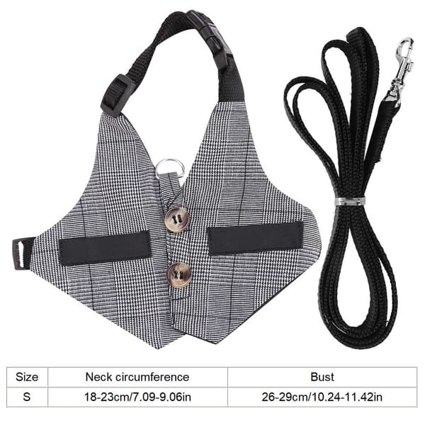 Gentlemanly Style Breathable Rabbit Harness Leash Size S