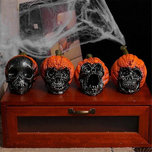Halloween Hodeskalle Resin Ornamenter Ferie Hemmelig Rom Skrekk Gresskar Hatt Hodeskalle Dekor Layout Håndverk