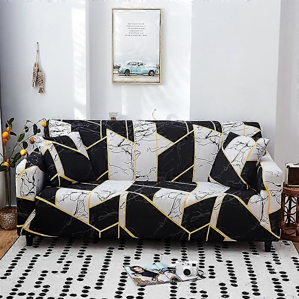 Elastisk Sofatrekk Trykte Sofatrekk Lenestoltrekk for Puter Sofaer Elastisk Universell Møbelbeskytter med 2 Putetrekk, Anti-Katt