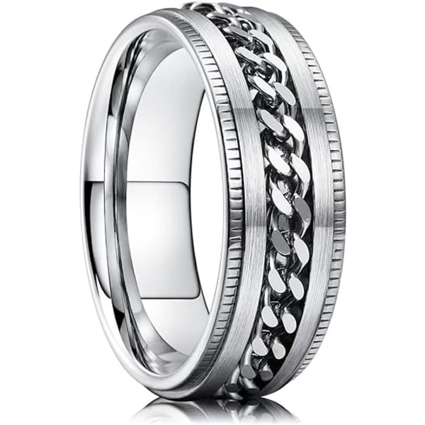 King Will Intertwine 8mm Spinner Ring Rostfritt stål Fidget Ring Ångest Ring för män Svart/Blå/Silver/Guld Fidget Ångest Ring