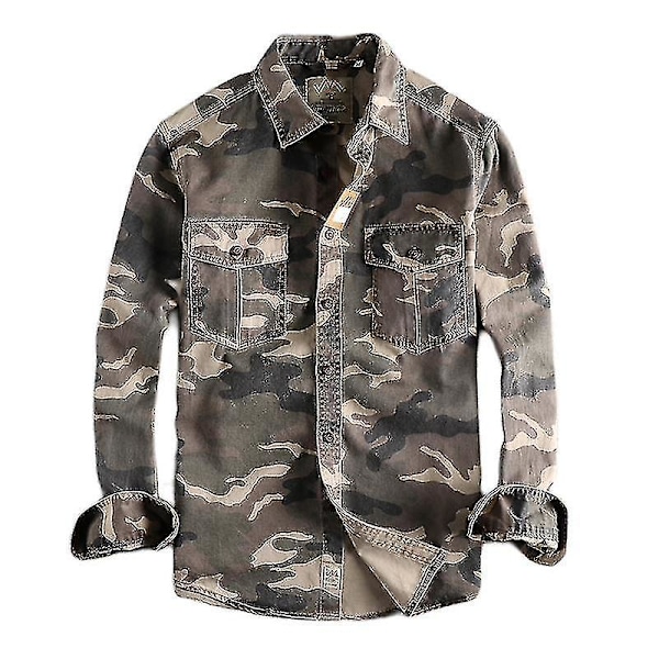 Herreskjorte Militær Camouflage Militæruniform Fremragende