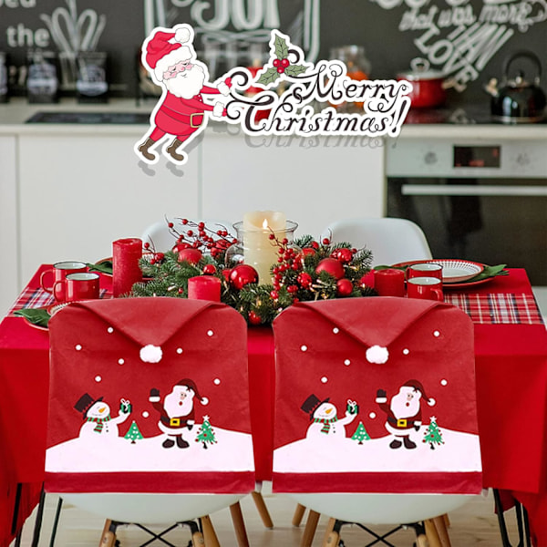 6 stycken julstolsöverdrag, julmiddagsstolsöverdrag, tomteluvor stolsöverdrag Xams stolskydd