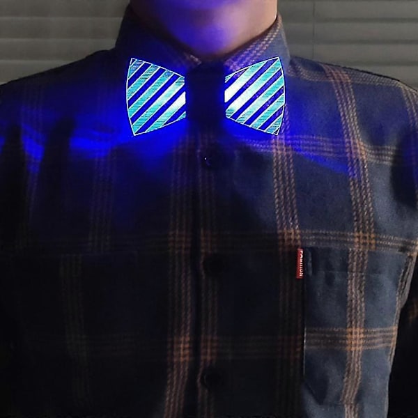 Fargerikt LED-lysende akrylsløyfe med blinkende farger, lysende Halloween-slips Twill
