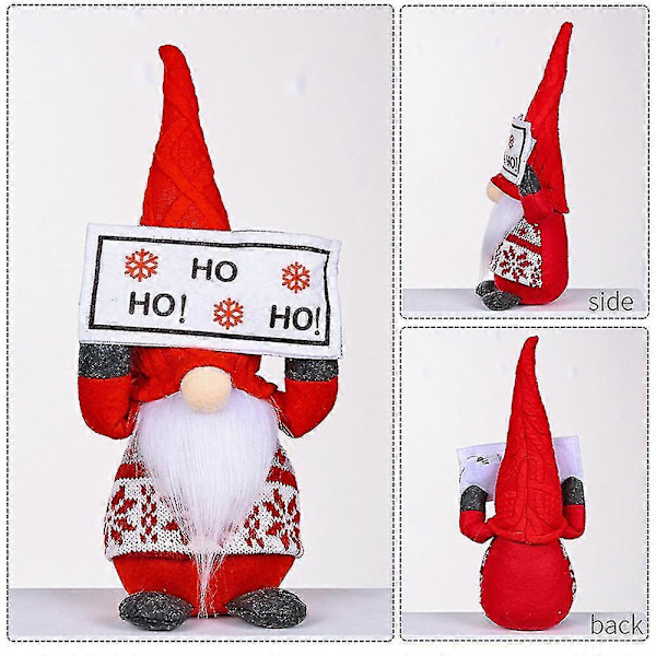 Jultomte Plysch Docka Ljus Utan Ansikte Gonk Fylld Docka Tomte Julpynt Dekoration A