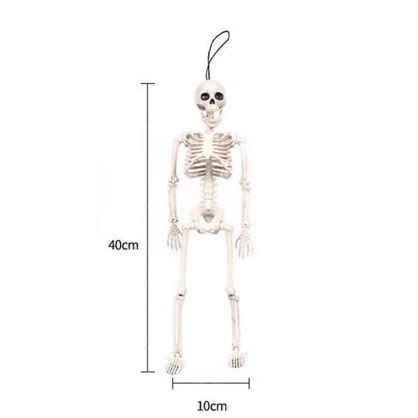 Halloween Horror Simulation Plastic Skull Skeleton Prop Scary Decoration for Spooky Parties Light Yellow 40*10cm Hangable 1pc Light Yellow