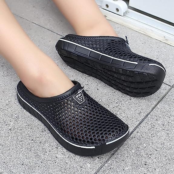 Unisex Clogs Sko Casual Hjemmesko Hurtigtørrende Sandaler Sort Black 36