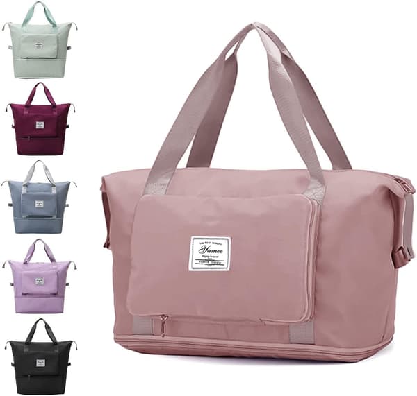 Foldable Cabin Bag with Wet-Dry Separation Pink