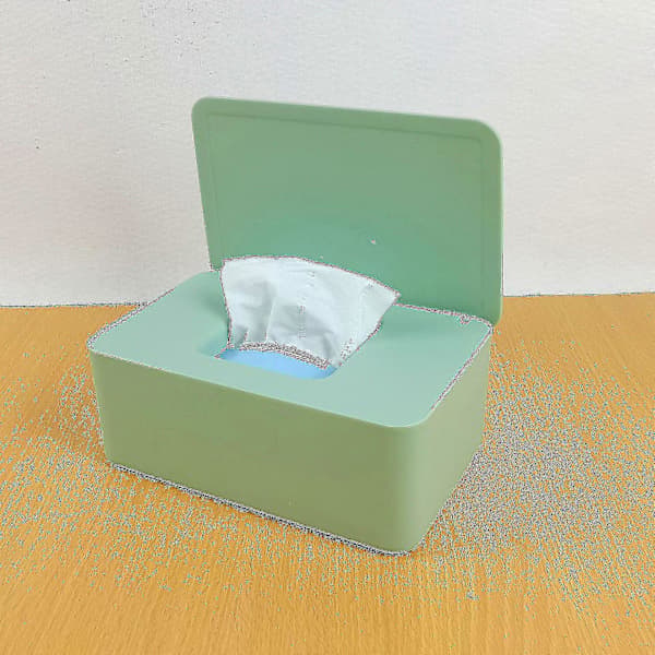 Wet Wipe Storage Box, Dispenser Holder, Tissue Storage Box with Lid, Dustproof Green