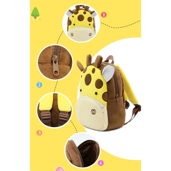 Söt Toddler Toddler Plysch djur Cartoon Mini Resväska för Baby Girl Pojke 2-6 år (Giraff)