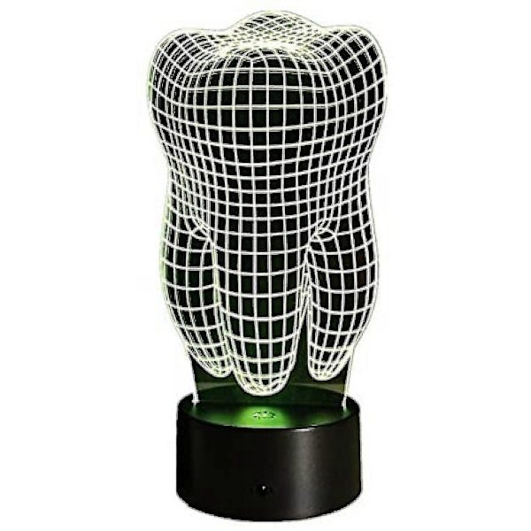 Tandform 3D Illusion LED Bordlampe Natlampe Nyhedsdesign Farverig Bord Touch Lampe Gave Til Tandlæge