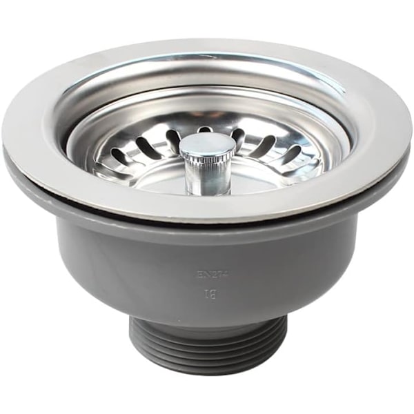 Rustfri vaskekurvsi, 114MM ventil til vask