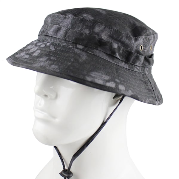 Fiskerihat til udendørs klippebestigning, jagt og solhat Black python pattern 60cm (applicable to 58-60cm)