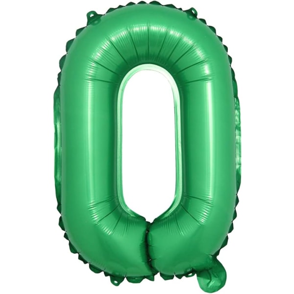 40" gröna bokstäver och siffror set, aluminium hängande foliefilm Banner Mylar ballonger för festdekoration Anpassade ord (AZ,0-9) (40" grön 0)