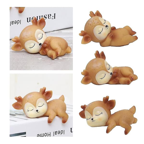 3 Pcs Deer Figurines Adorable Deer Ornament Realistic Deer Crafts