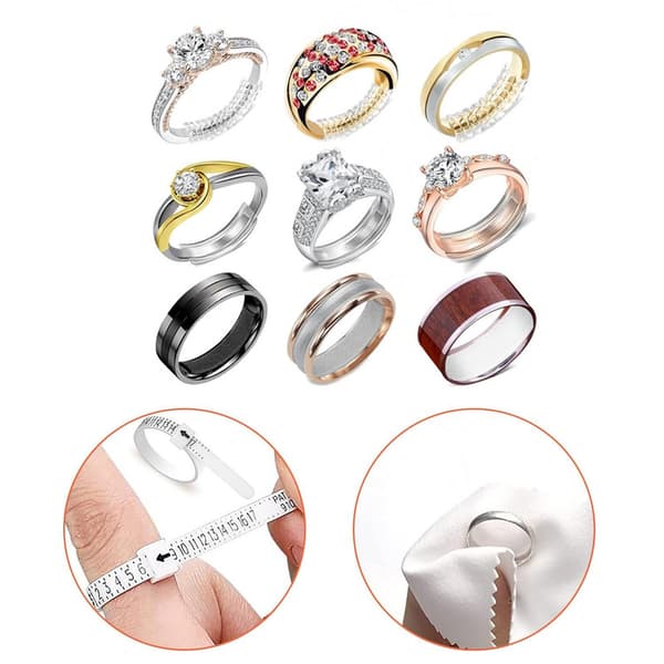 Ring Size Adjuster for Ring Size Adjustment 17 Pcs, Ring Size Adjuster - Adjust the Size of Rings, Transparent