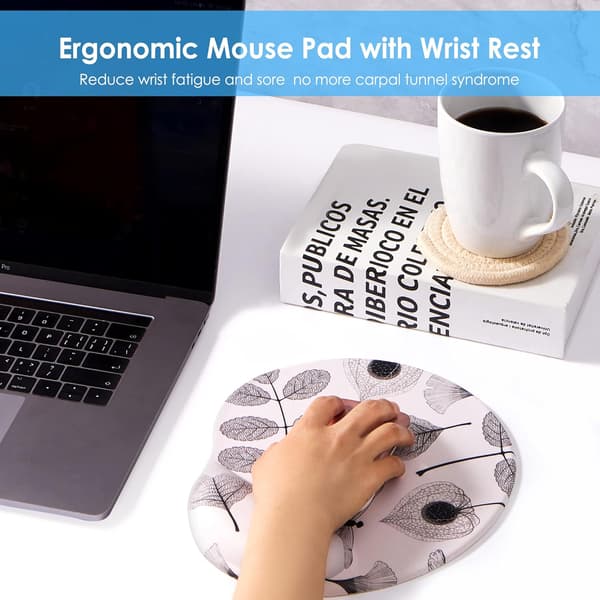 Ergonomic Mouse Pad with Wrist Rest, Cute Mouse Pad with Wrist Rest, Comfortable Mouse Wrist Rest for Office, Gaming, Home, Computers