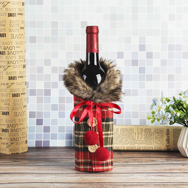 4-pack vinflaskfodral - Presentförpackning för vinflaskor - Presentförpackning - Presentpåse - Vingåva - Presentpåse - Vinpåse - Vin B