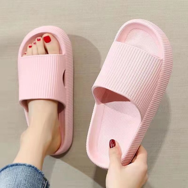 Dam Herr Sommartofflor Sandaler Bekväma Mjuka Tofflor Halkfria Pool Strand Dusch Inomhus Utomhus Hemmaskor Pink 38-39