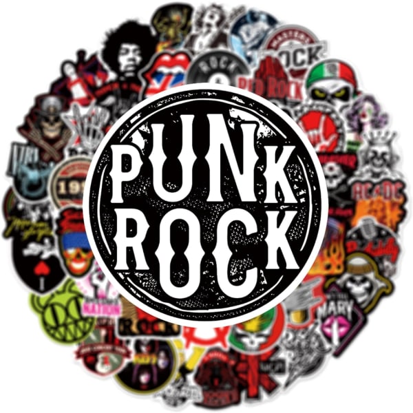 104 st Punkrockbandsdekaler för vuxna Vinyl Vattentäta klistermärken Dekaler för vuxna tonåringar Barn Färgglada klistermärkespaket för laptop skateboardbagage