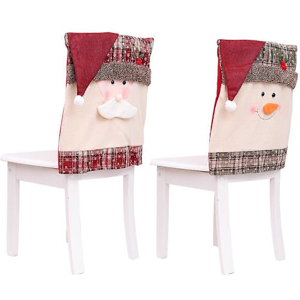 Julstolsöverdrag, 2-pack Tomte Stolsöverdrag Julstolsöverdrag Julstolsöverdrag för Juldekoration Middag