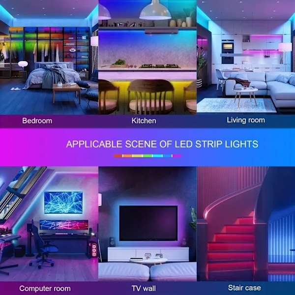 5m-40m LED-lampor Bluetooth RGB-lampor LED-bandlampor 40m