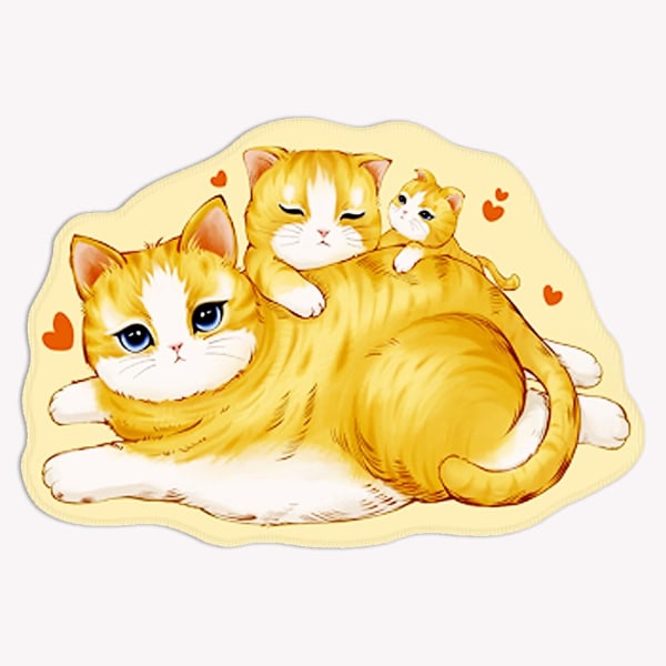 Musmatta, liten musmatta 11,8 x 7,7 tum (ca 30 x 19,6 cm) Cat Musmatta Skrivbordsmatta med halkfri gummibas för spelkontor Hem Orange katt