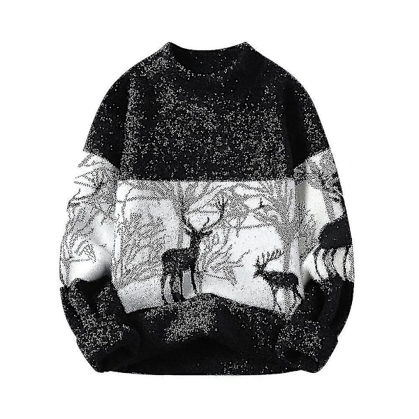 Jultomte Stickad Tröja för Kvinnor och Män, Varm Vintertröja, Casual Jultröja, Överdel 2XL