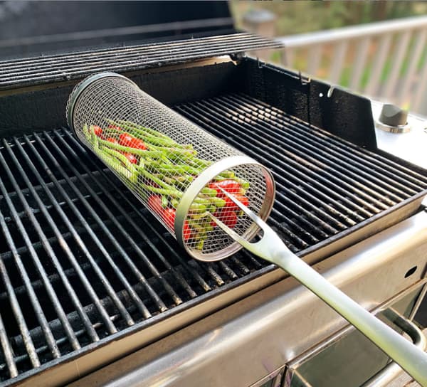 Grillkurv i rustfrit stål med maske 30CM