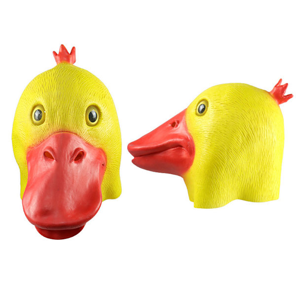 Andemaske Halloween Dyre Deluxe Maske Latex Tema Gul Med Maske Little yellow duck 1
