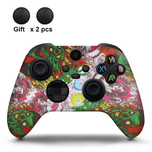 Xbox Series-kontroll Silikonöverdrag Series S/X-kontroll Skyddande överdrag med knapplock Ghost